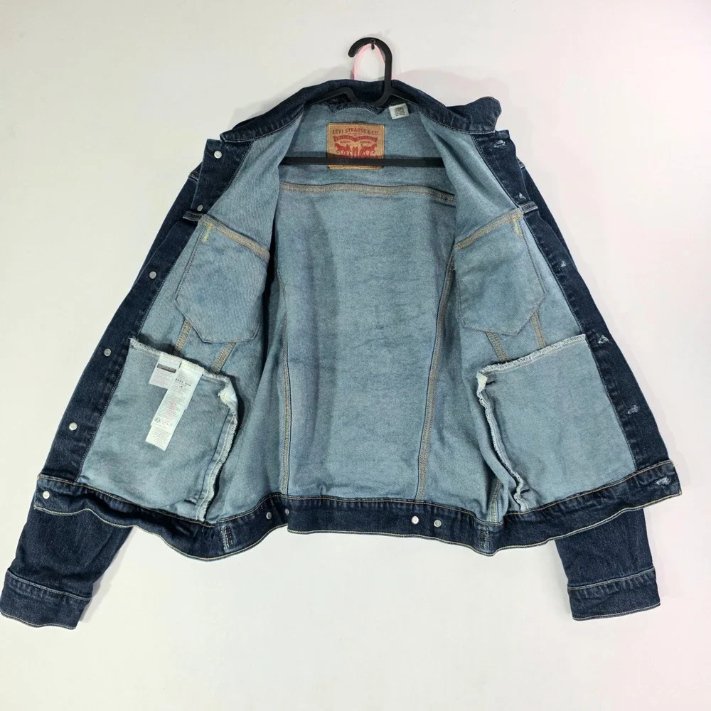 Levi's Mens Standard Trucker Jacket Dark Wash Indigo Denim Size M